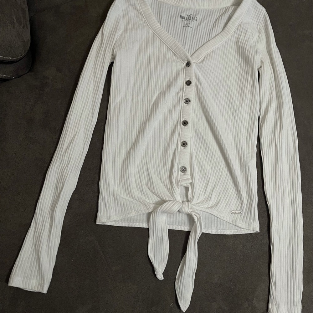 Long sleeve shirt white Hollister